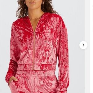 NWT Fabletics Go To Crushed 2-piece velour wide leg pant set size Large